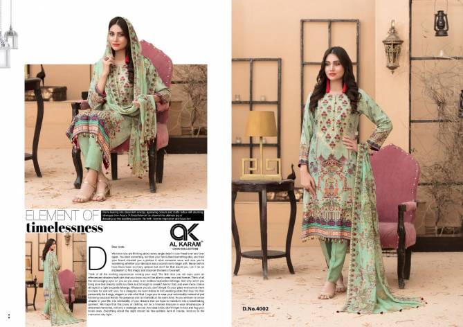 Al Karam Kesariya 4 Casual Wear Karachi Cotton Printed Dress Material Collection
